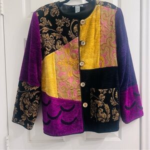 Vintage Indigo Moon Colorful Patchwork Jacket